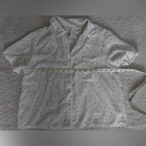 White Polka Dot Button-Up women’s Shirt